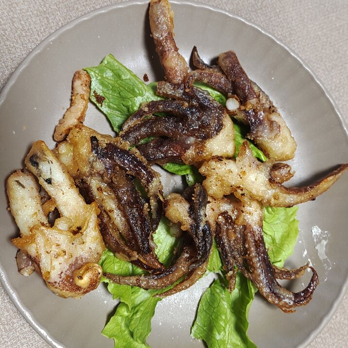 おつまみにイカゲソ焼き